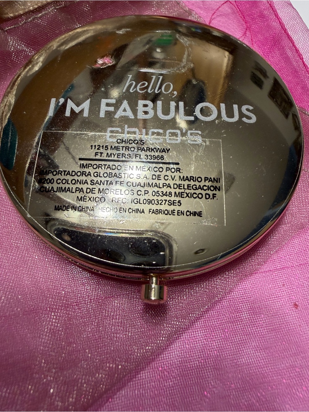 Chico's Red Textured Compact Mirror - Picture 4 of 7